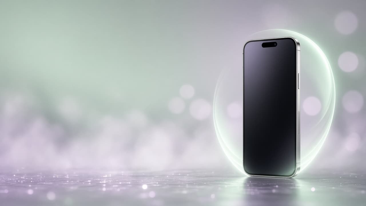 Phone wrapped in a soft glow of privacy